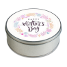 Round metal box with Mother's Day label