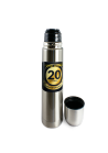 Insulated bottle with anniversary label in figures