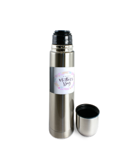 Insulated bottle with Mother's Day label
