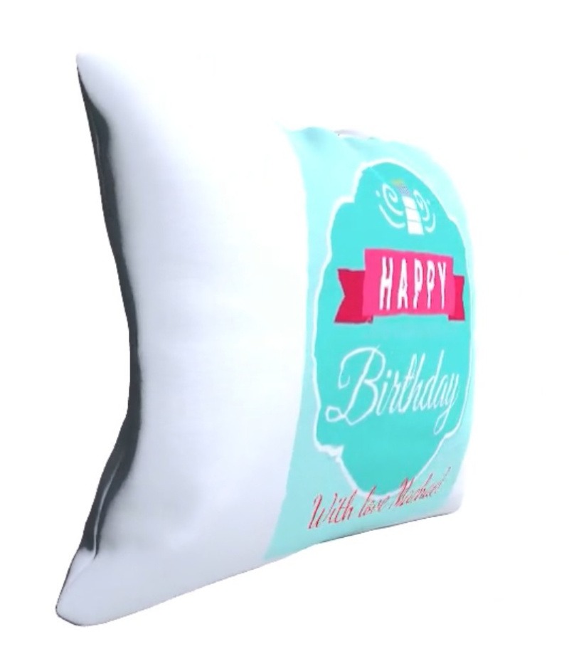 Square cushion with adult birthday label