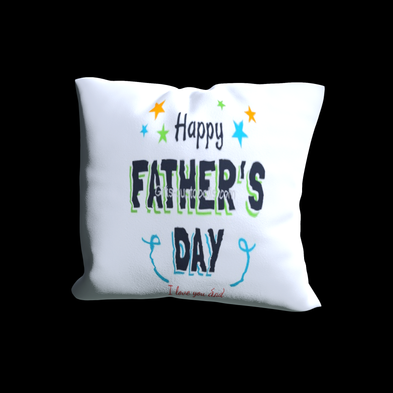 Square cushion with Father's Day label to personalise
