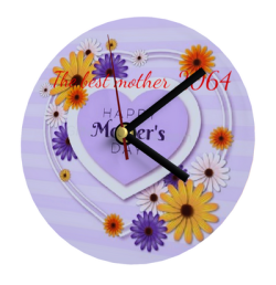 Horloge avec label fête des mères pour personnaliser
