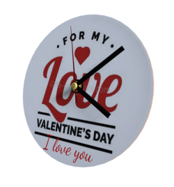 Clock with Valentine's Day label to personalise