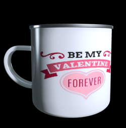 Vintage mug with Valentine's Day label to personalise
