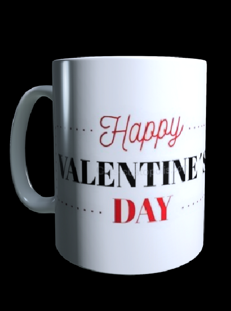 White mug with Valentine's Day label to personalise