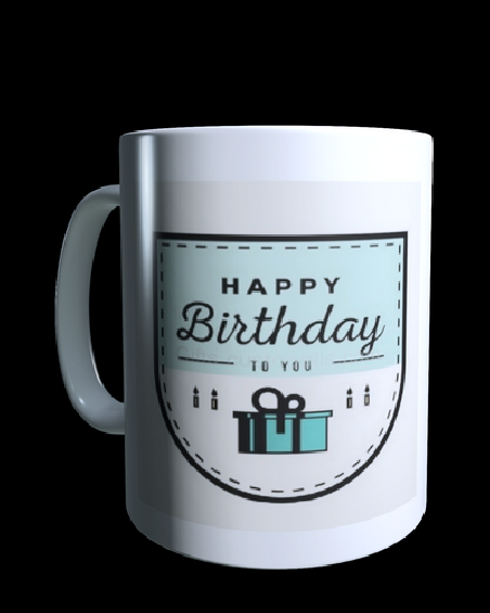 Mug couleur avec label anniversaire professionnel pour personnaliser