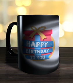 Mug magique avec label anniversaire enfant pour personnaliser