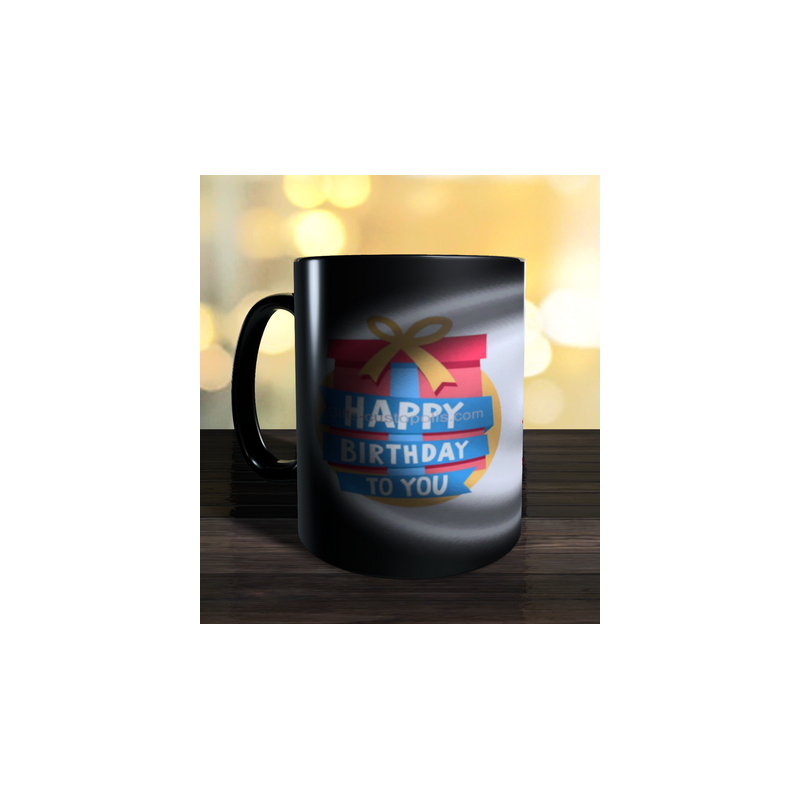 Magic mug with child's birthday label to personalise