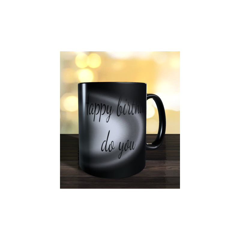 Magic mug with adult birthday number label to personalise