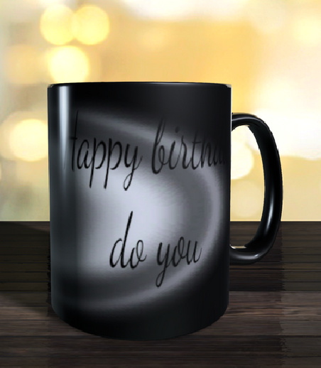 Mug magique avec label chiffre anniversaire adultes pour personnaliser