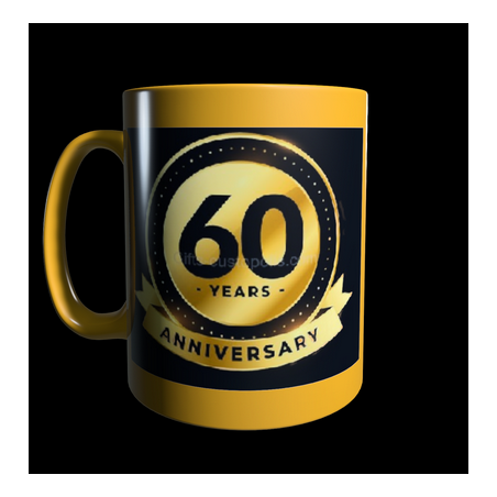 Mug or avec label chiffre anniversaire pour personnaliser