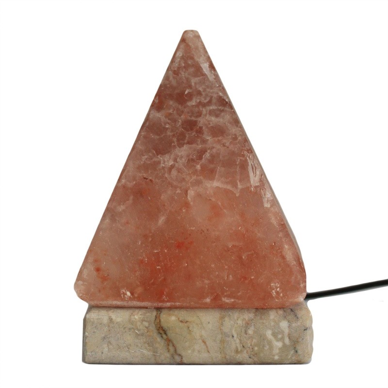 Lampe pyramide en cristal de sel de l’Himalaya avec USB -9 cm -multicolor