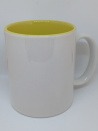 Coloured mug with teenage birthday label to personalise