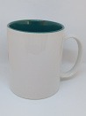 Coloured mug with adult birthday number label to personalise