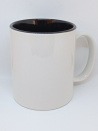 Coloured mug with label to personalise