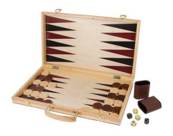 Schaakspel en backgammon-koffer