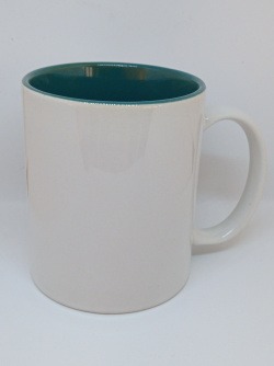 Coloured mug with mother's day label to personalise